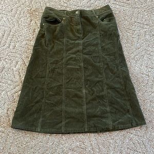 Adorable olive green corduroy skirt